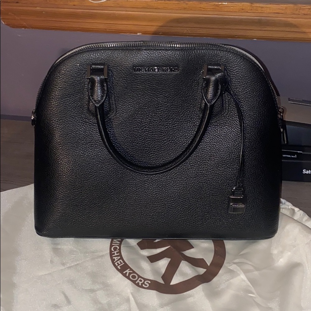 Michael Kors Adele LG Dome Satchel Black